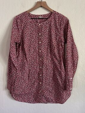 Duluth Trading Co Wrinklefighter Long Sleeve Button Down Tunic Small Pockets